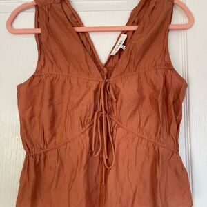 FRAME Ruched V-Neck Blouse